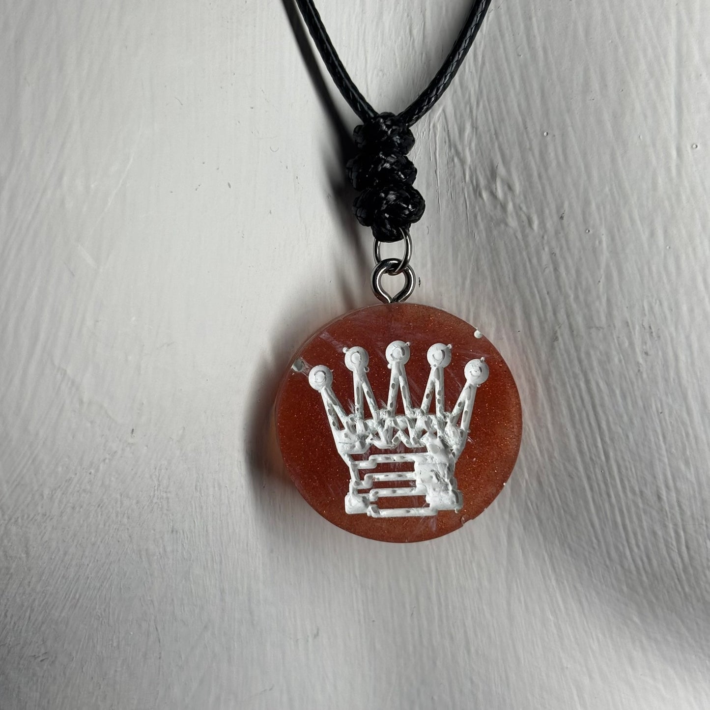 Darker Red Queen - Handmade Resin Chess Necklace