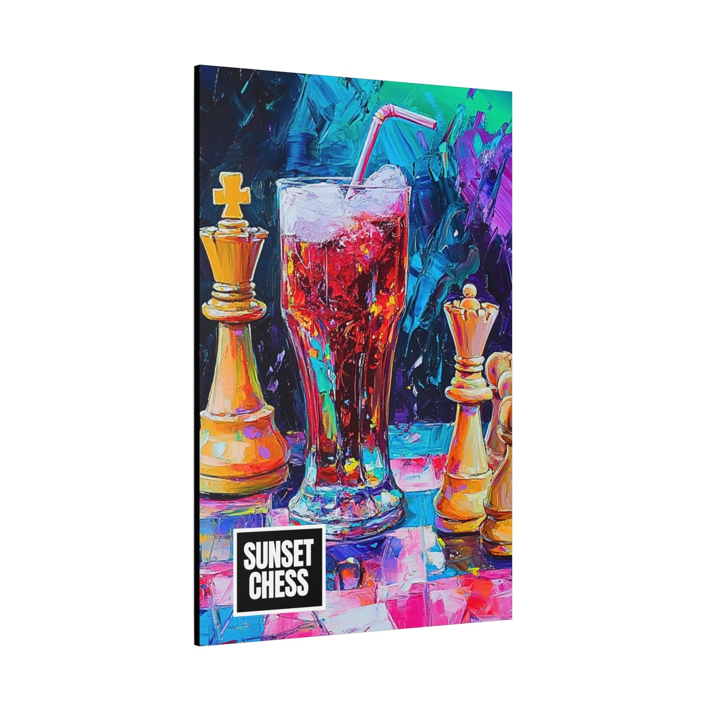 Soda Pop & Chess - Canvas Chess Print 40"x60"