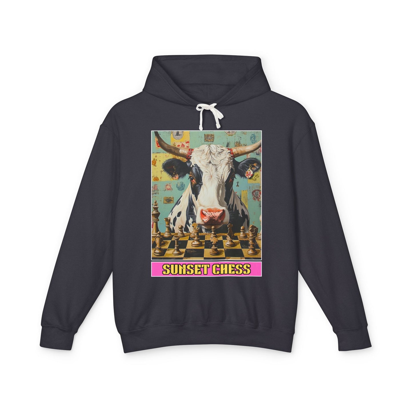 Cow Plays Chess - Black Chess Hoodie