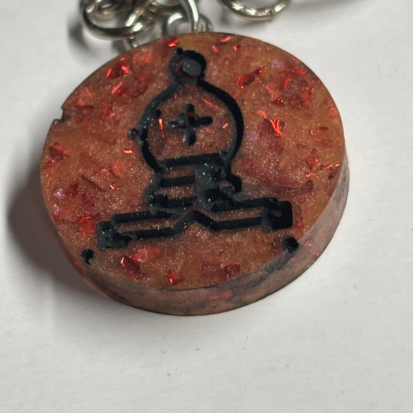 Royal Orange Pawn - Handmade Resin Keychain