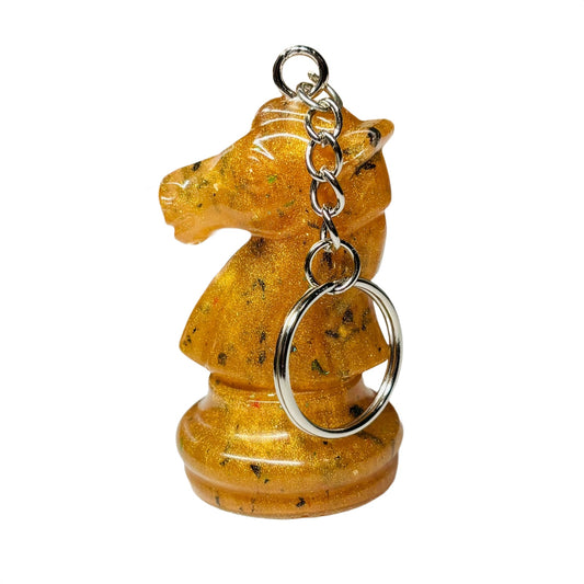 Spotted Royal Yellow Knight - Handmade Resin Keychain - Large Edition