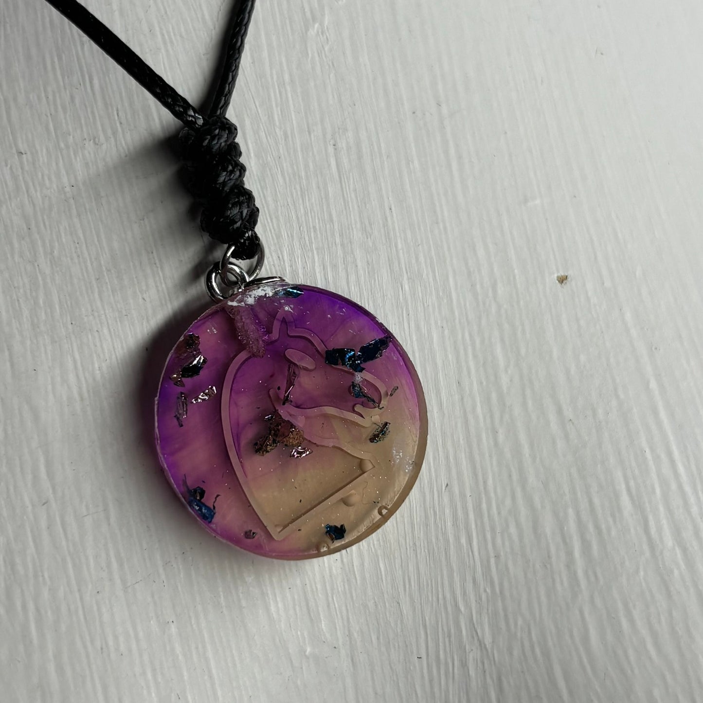 Purple Lush Knight - Handmade Resin Chess Necklace