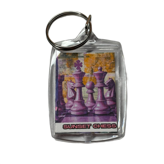 Smooth Purple - Chess  Photo Keychain