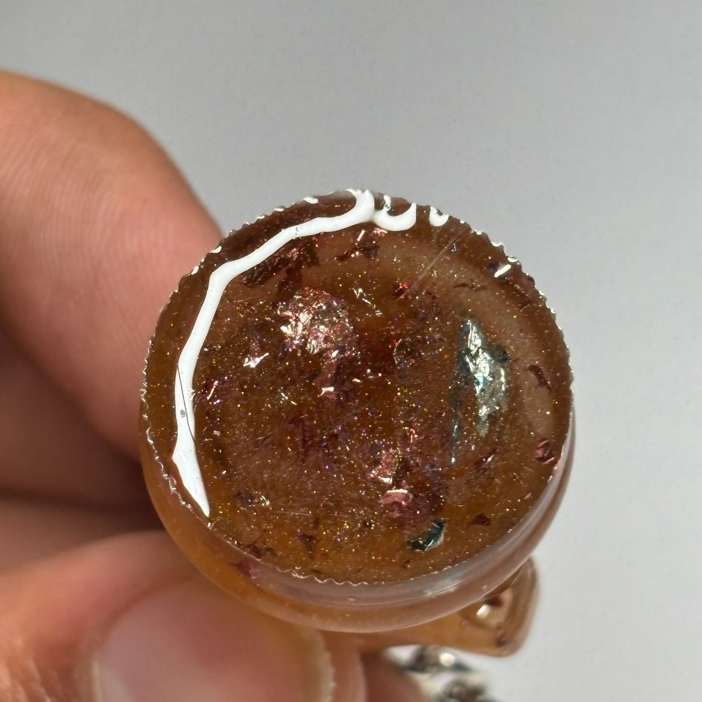 Orange Bronze Knight - Handmade Resin Keychain