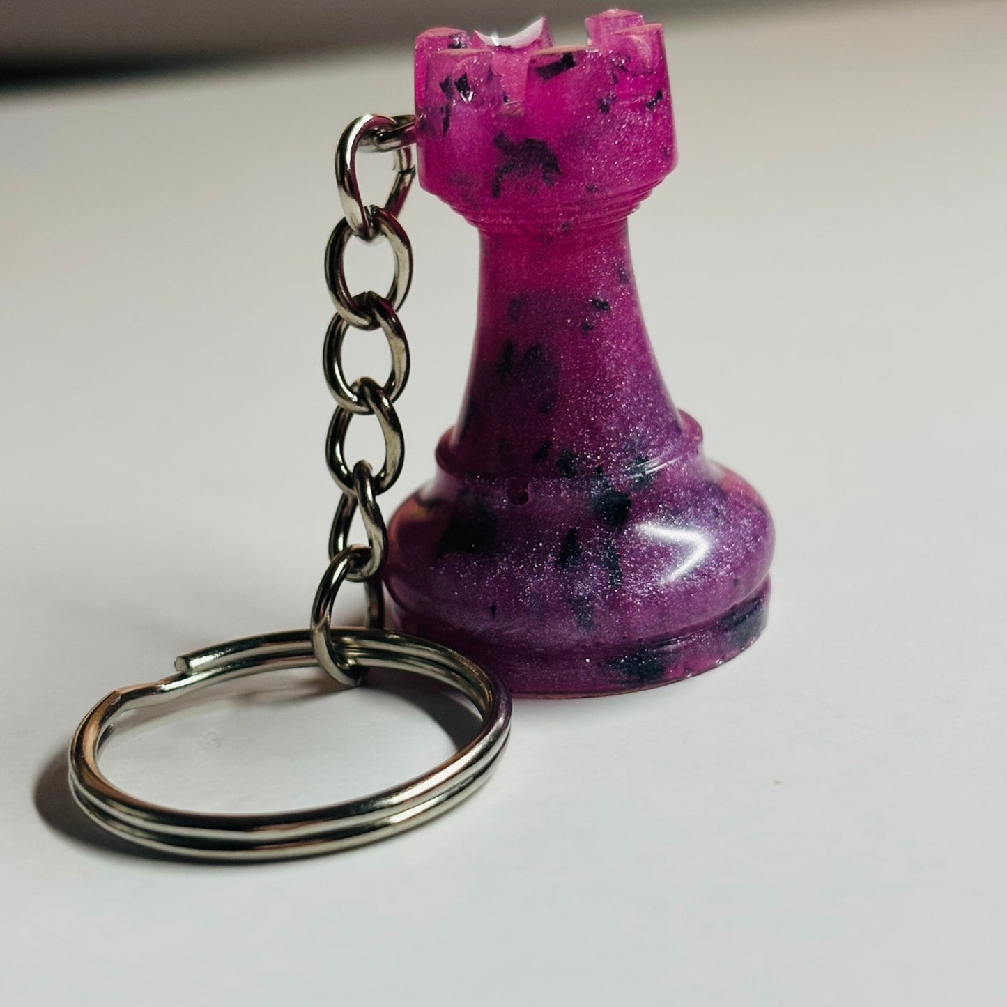 Purple/Pink Rook - Handmade Resin Keychain