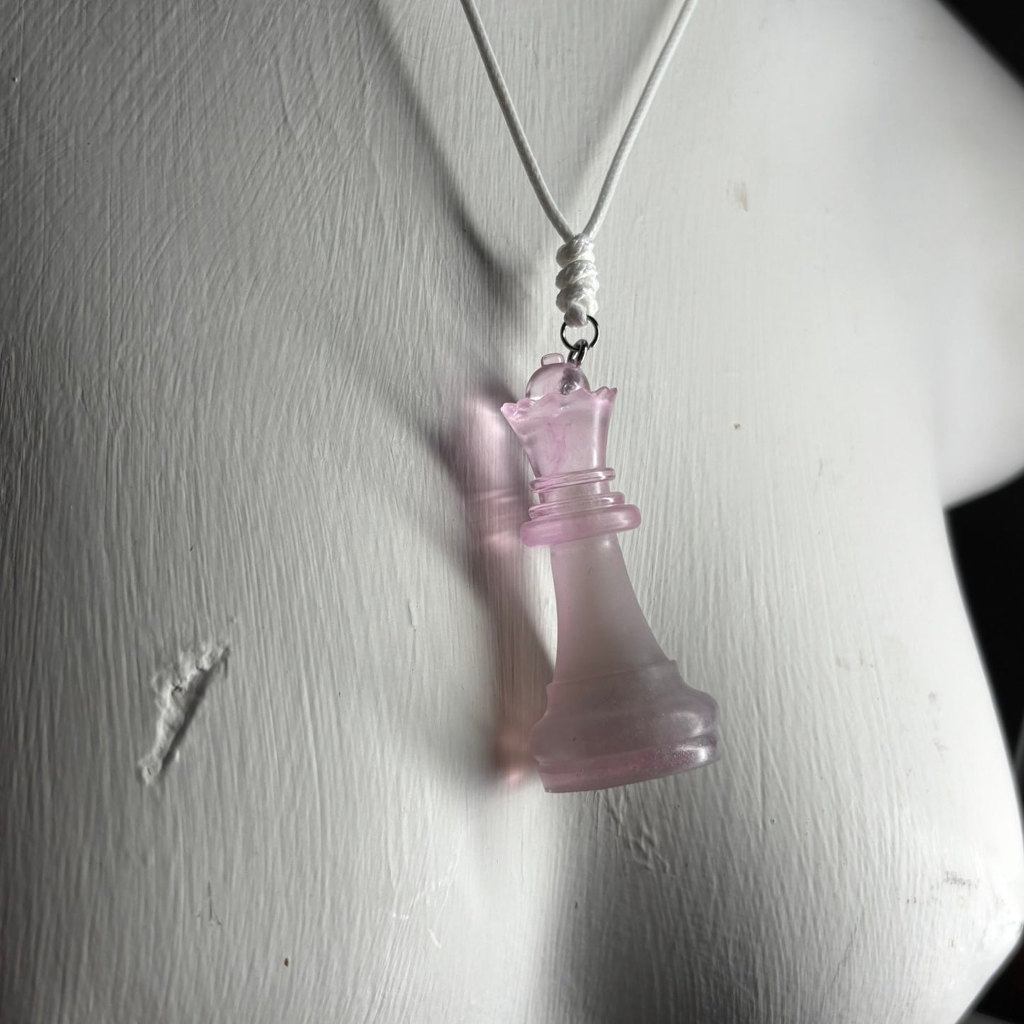 Simple Pink Queen - Handmade Resin Chess Necklace