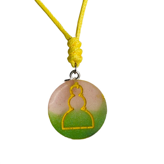Passion Colored Pawn - Handmade Resin Chess Necklace