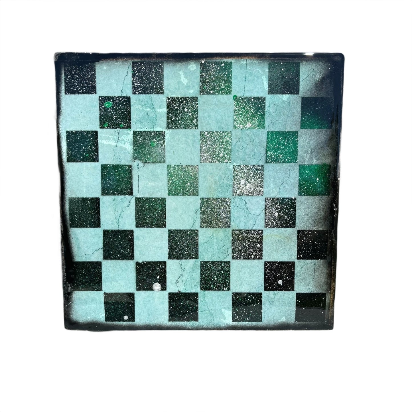 Green Leaf - Resin Coated Chess Board