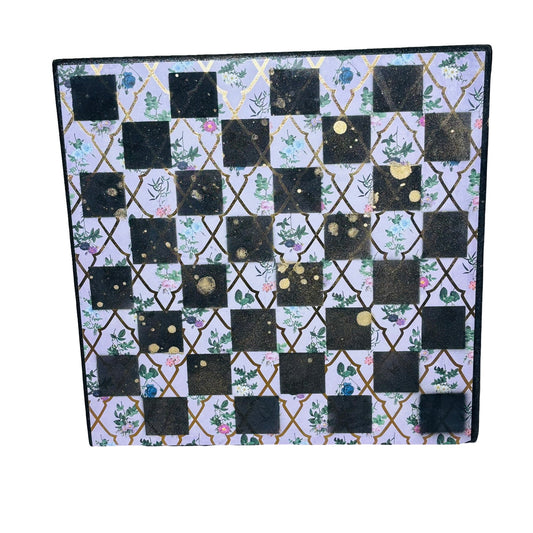 Vintage Flower Garden - Scrapbook Chess Board