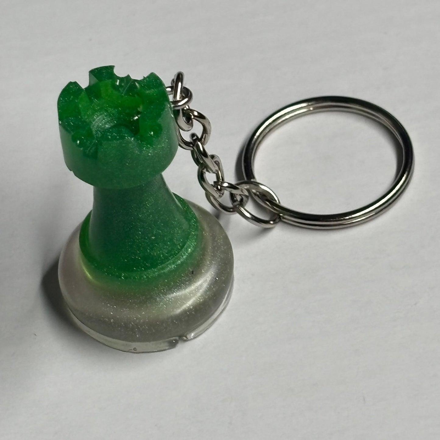 Green Rook - Handmade Resin Keychain