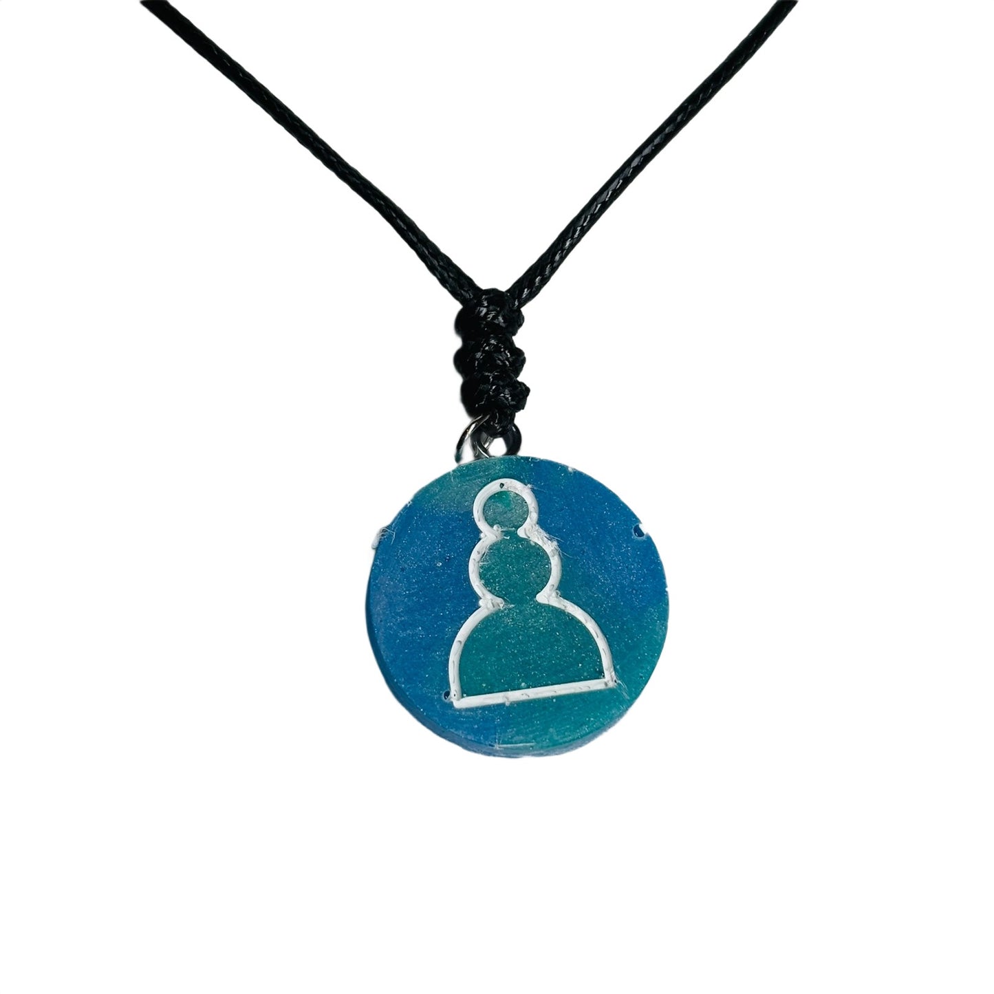 Blue Pawn - Handmade Resin Chess Necklace