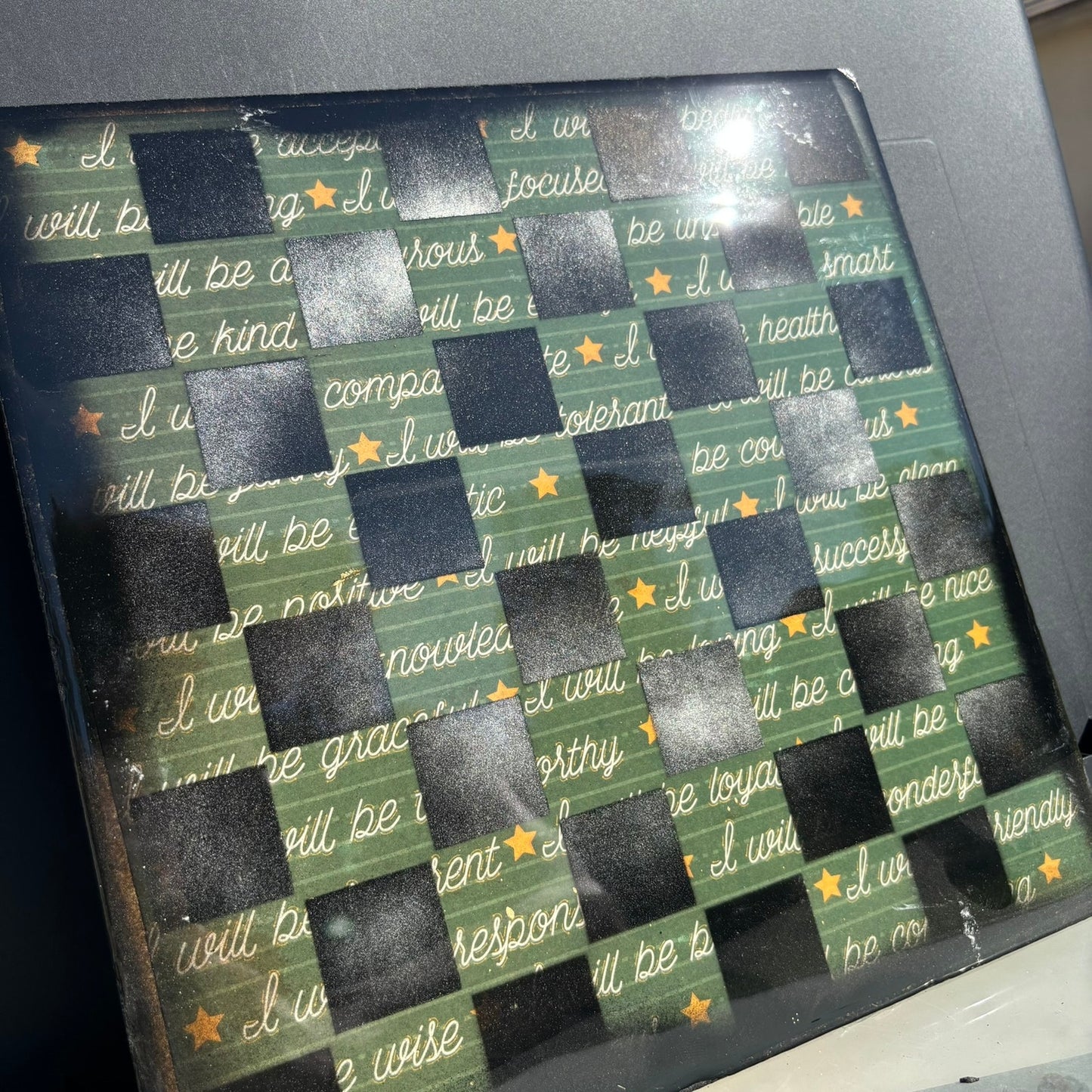The Green Board - Resin Coated Chess Board