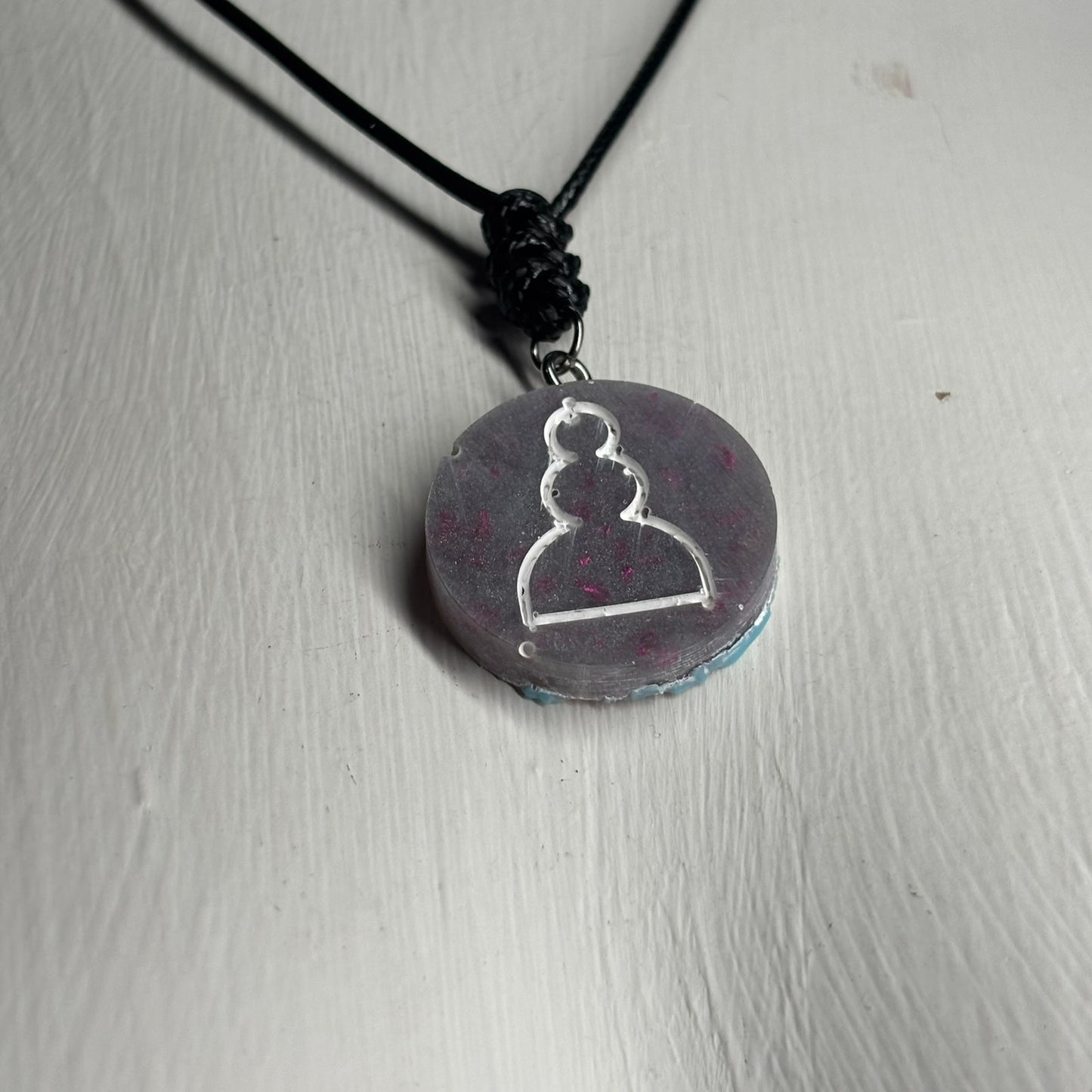 Space Purple Pawn - Handmade Resin Chess Necklace