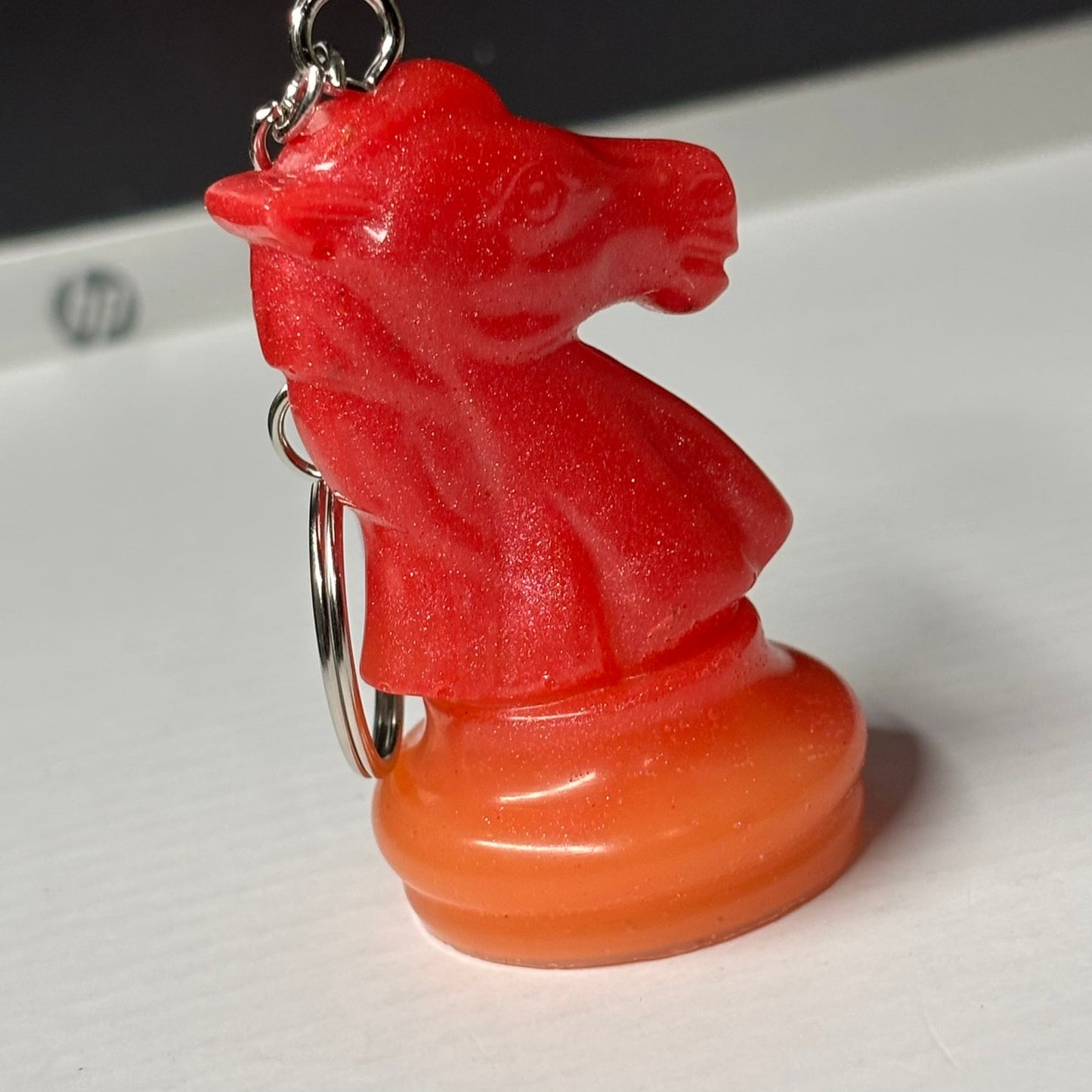 Hot Red Knight - Handmade Resin Keychain - Large Edition