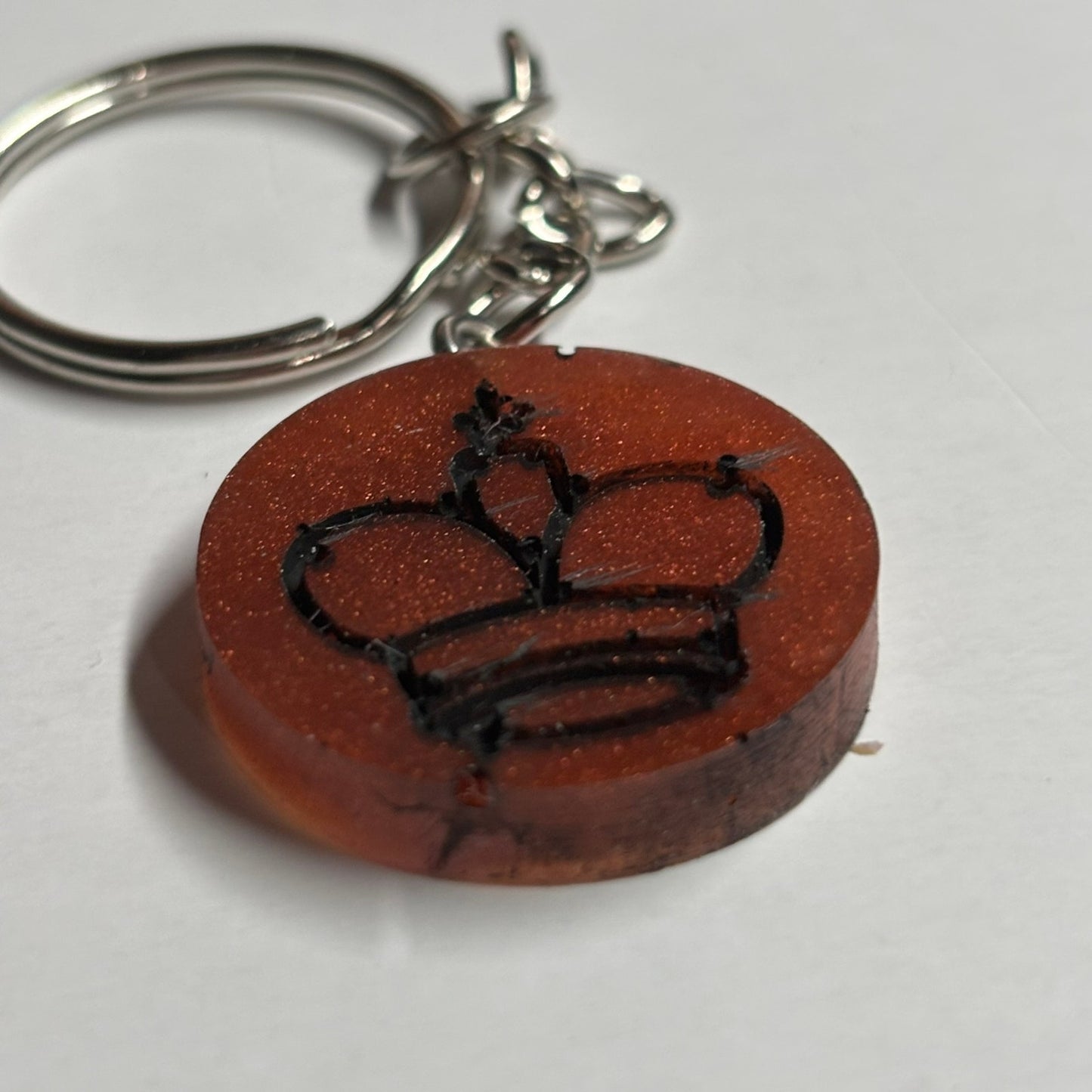 Ember Red King - Handmade Resin Keychain - Flat Edition