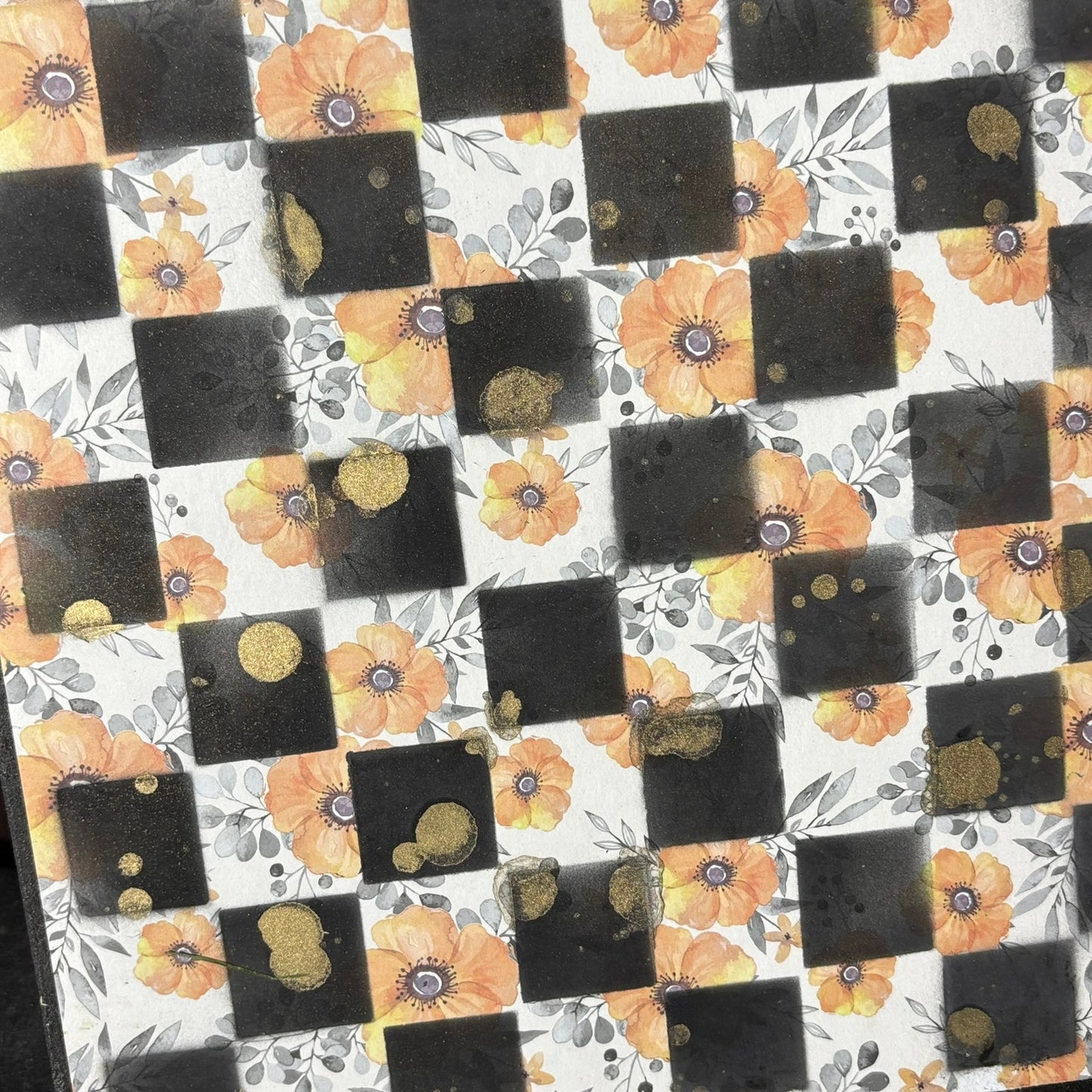 Vintage Yellow Flowers - Scrapbook Chess Board