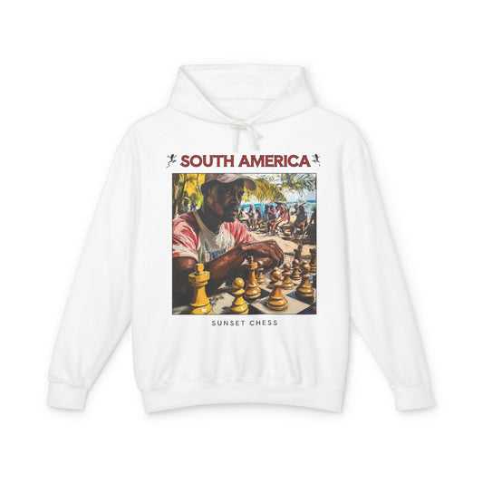 Chess On The Beach - White  Chess Hoodie