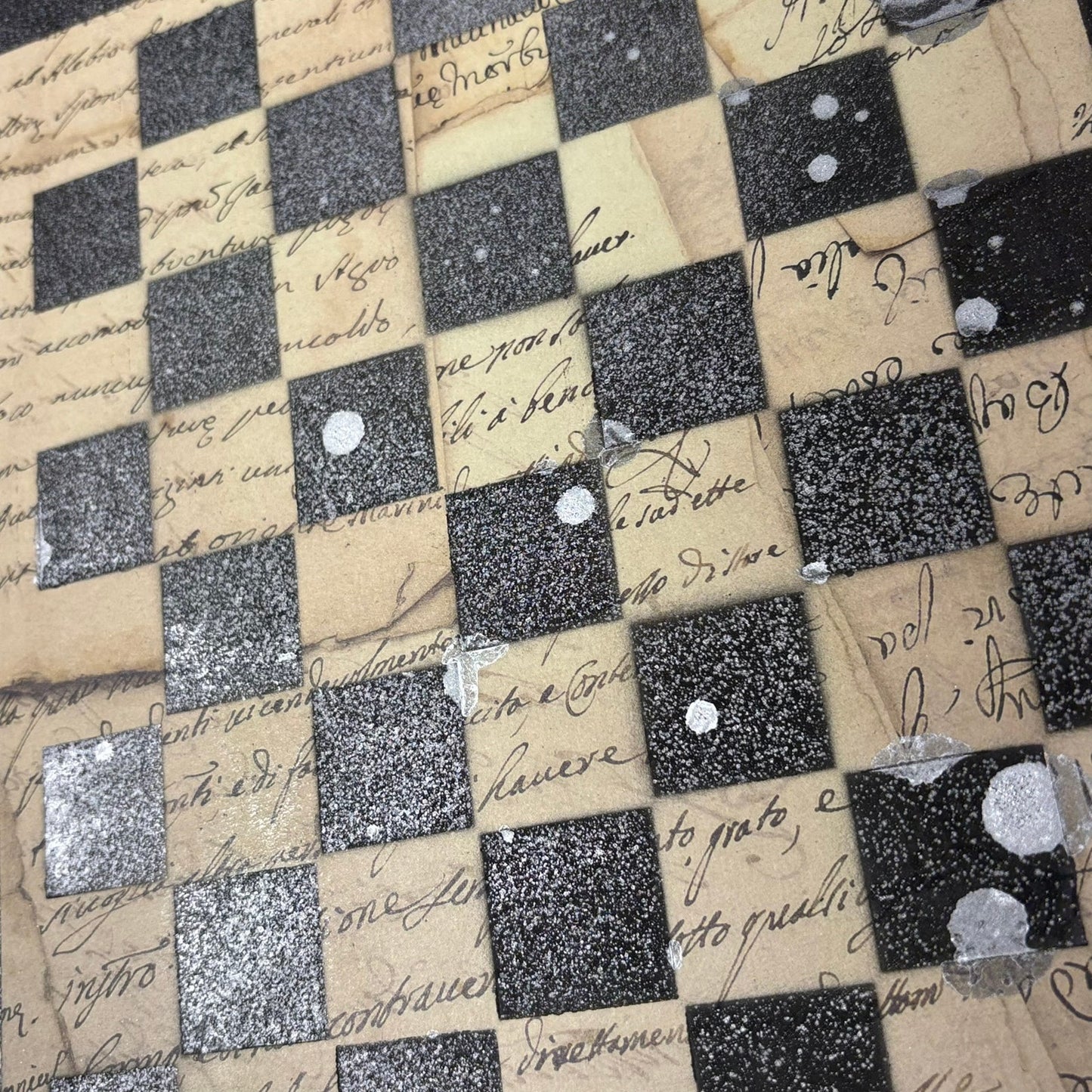 Vintage Writings - Scrapbook Chess Board