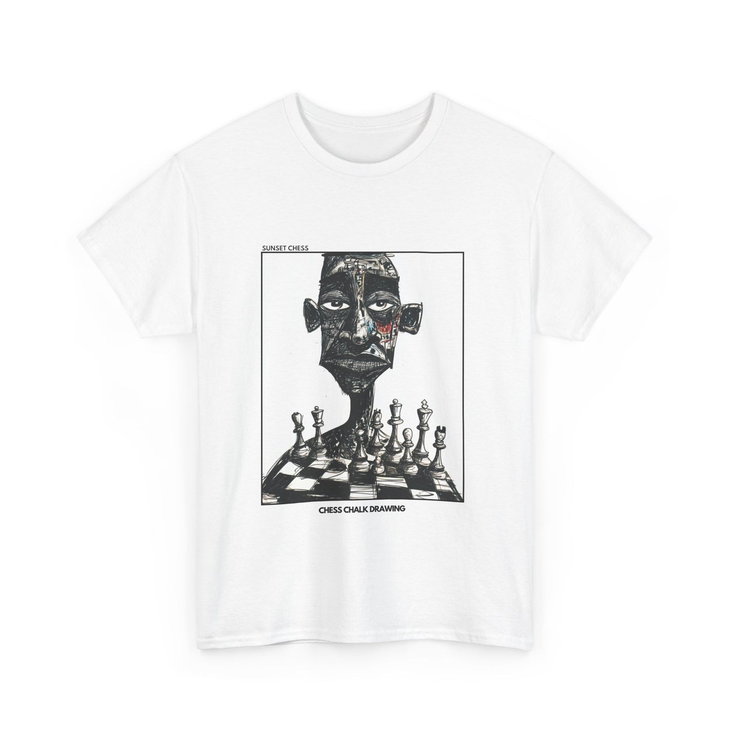 Chess Chalk Drawing - White Chess T Shirt
