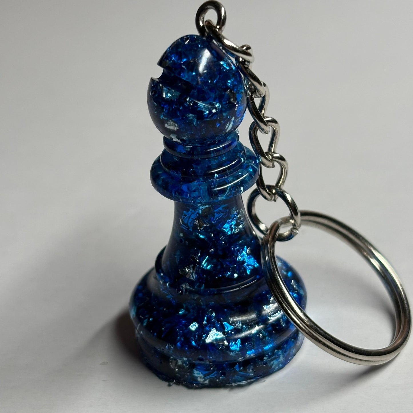 Blue Crystal Bishop - Handmade Resin Keychain
