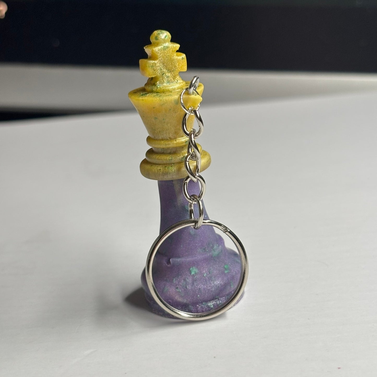 Purple Yellow King - Handmade Resin Keychain