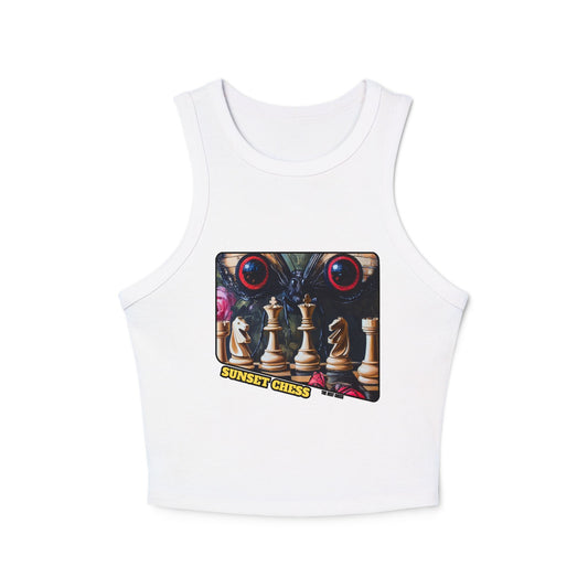Butterfly Eyes - Women's White Chess Tank Top