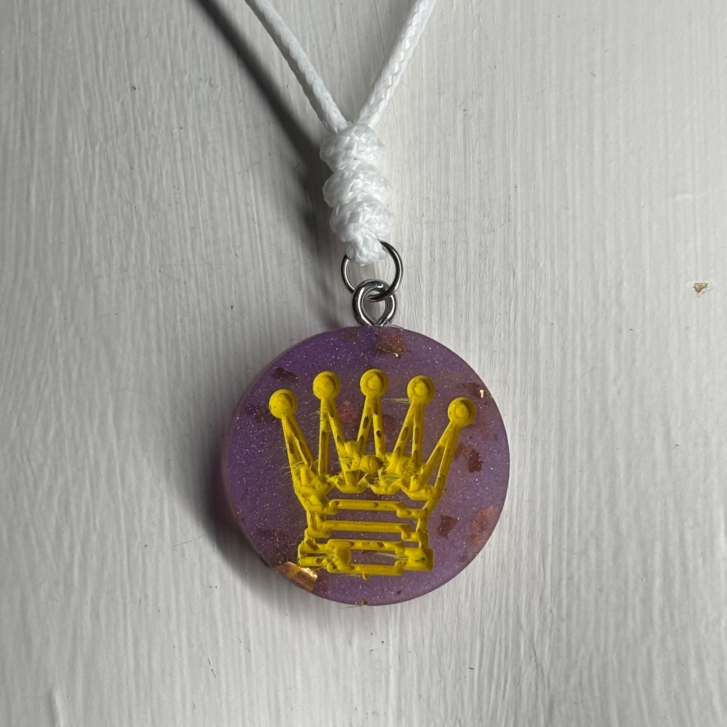 Premium Purple Queen - Handmade Resin Chess Necklace