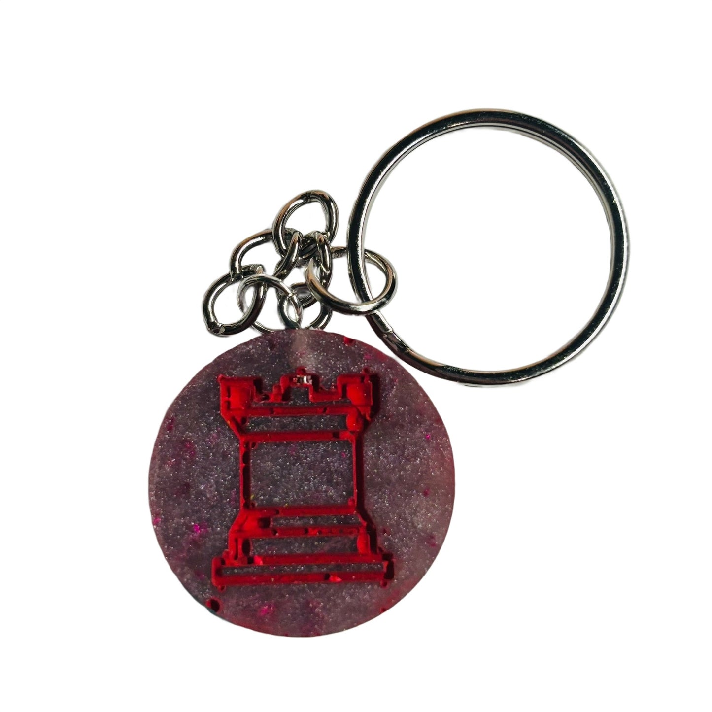 Purple Red Rook - Handmade Resin Keychain
