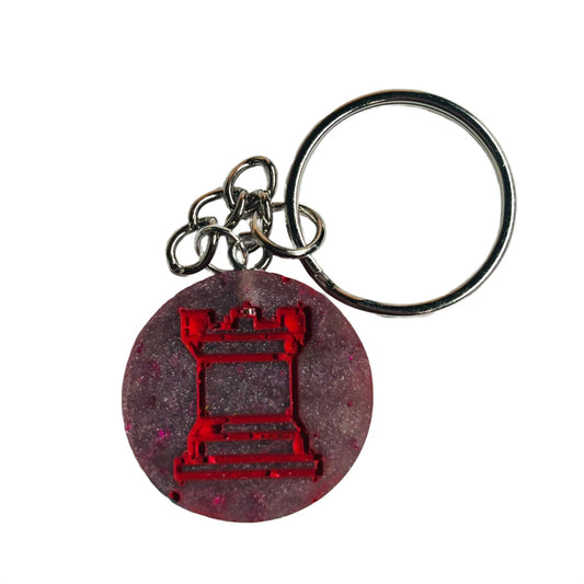 Purple Red Rook - Handmade Resin Keychain