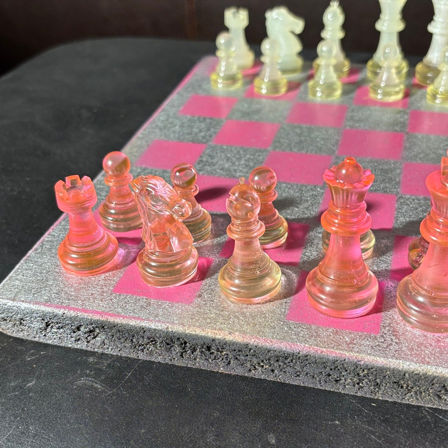 Chrome Pink - Painted Chess Set