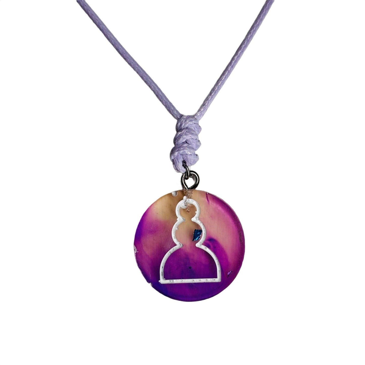Fantastic Purple Pawn - Handmade Resin Chess Necklace