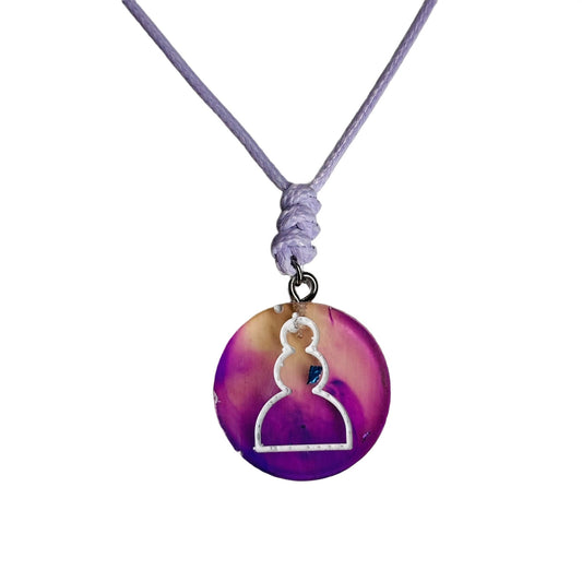 Fantastic Purple Pawn - Handmade Resin Chess Necklace