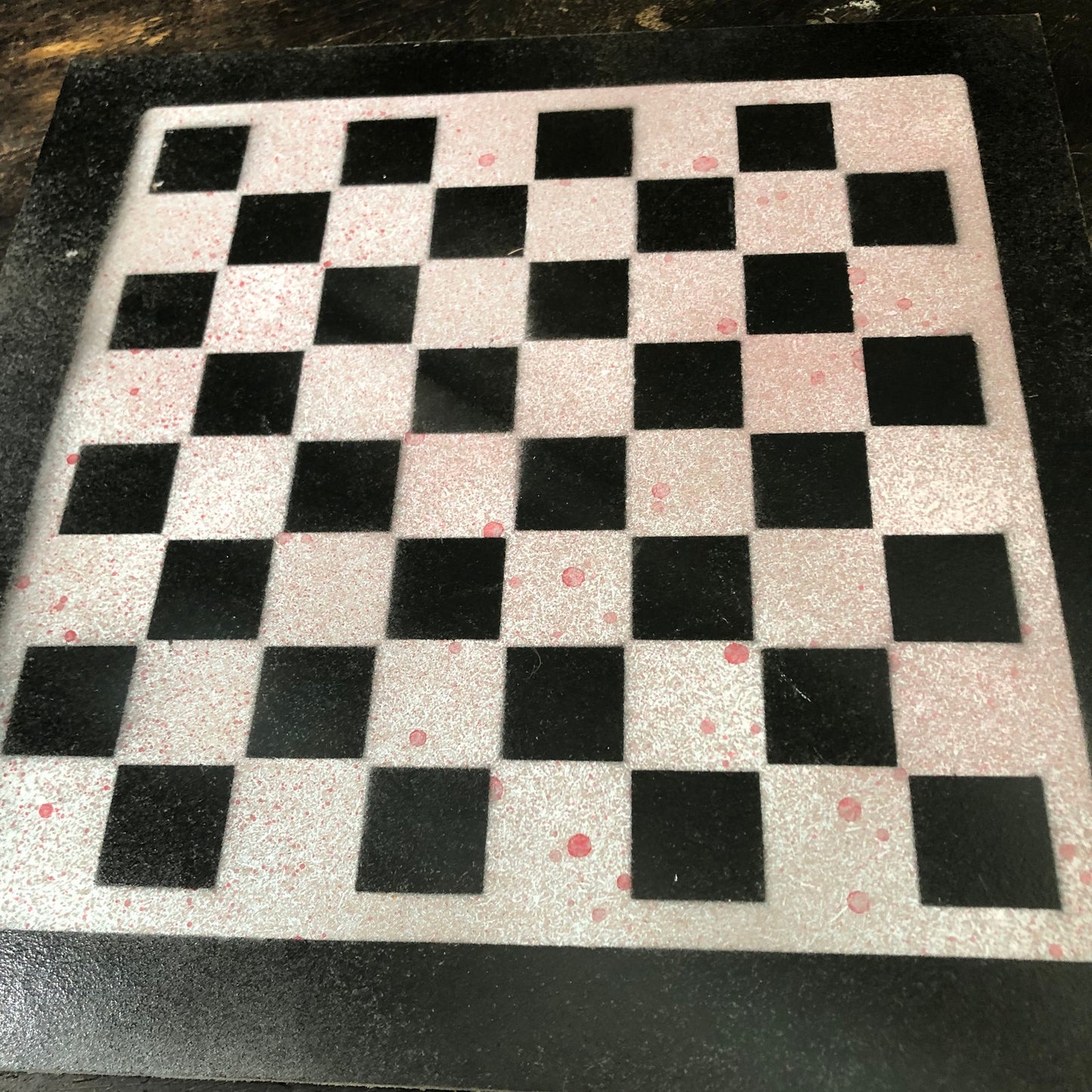 Red & Back - Painted Chess Set