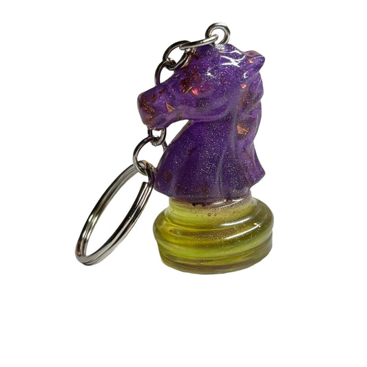 Purple Crystal Knight - Handmade Resin Keychain