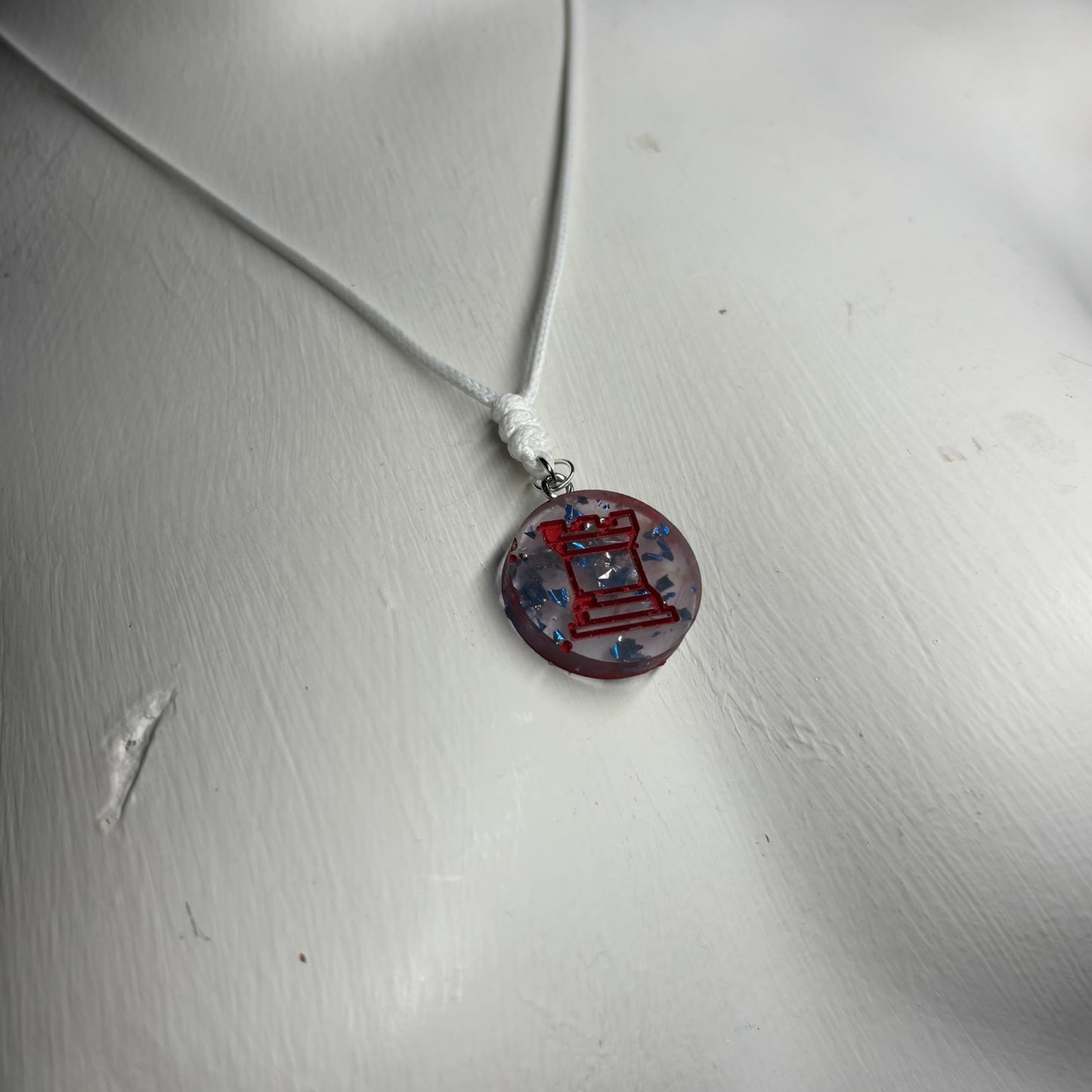 Retro Rook - Handmade Resin Chess Necklace