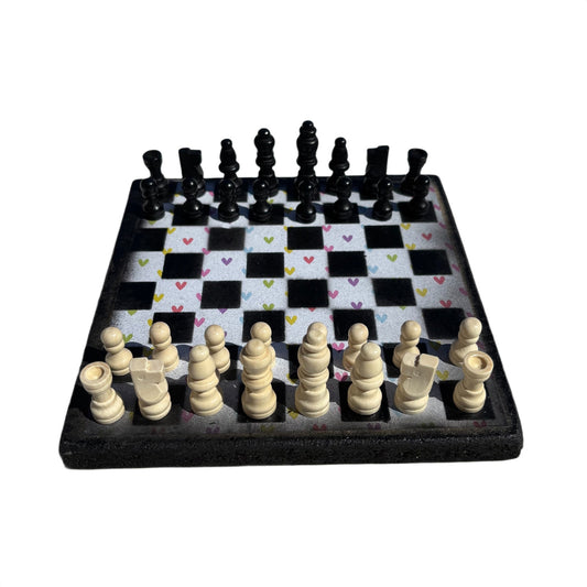 Colorful Hearts - Scrapbook Chess Set