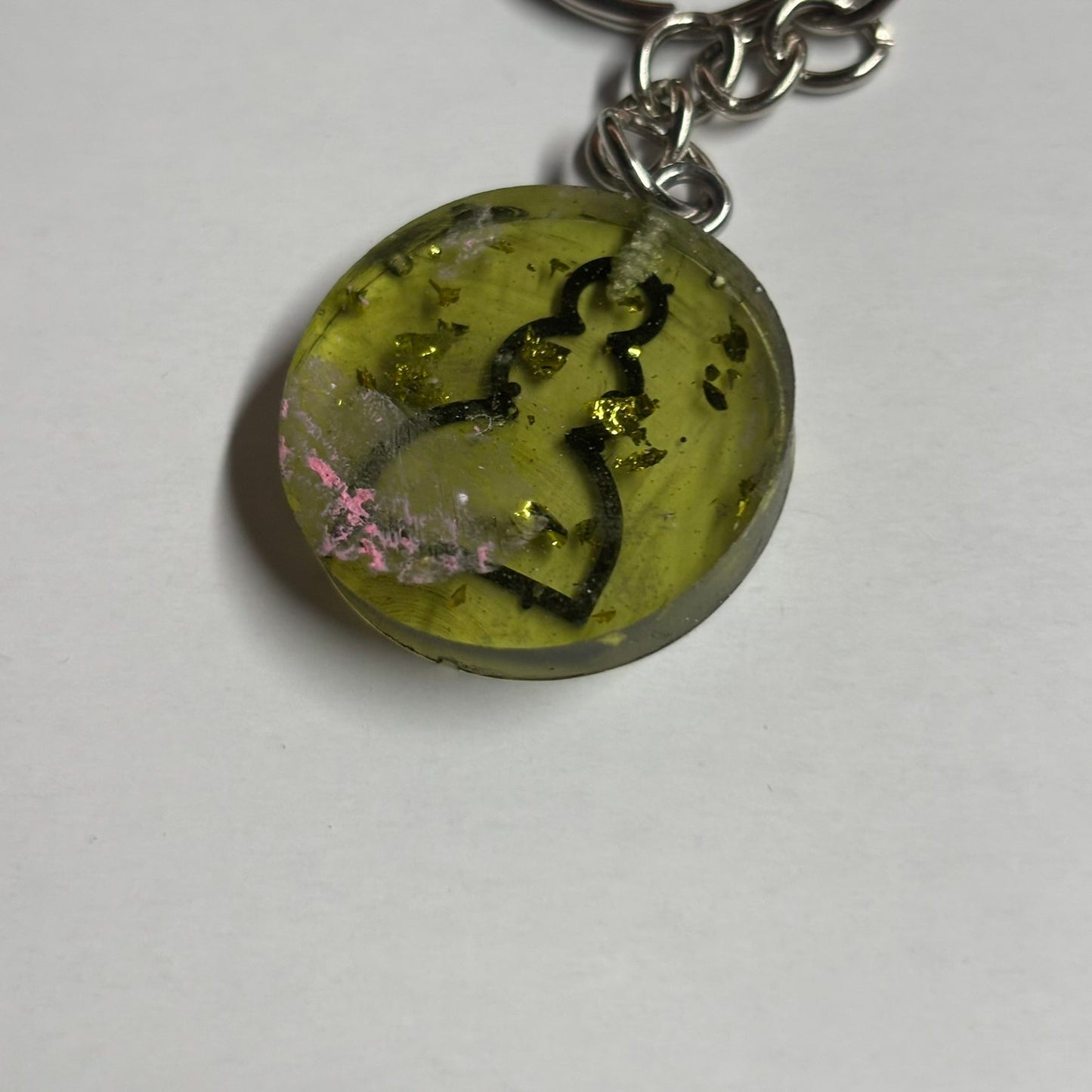 Lime Green Translucent Pawn - Handmade Resin Keychain - Flat Edition