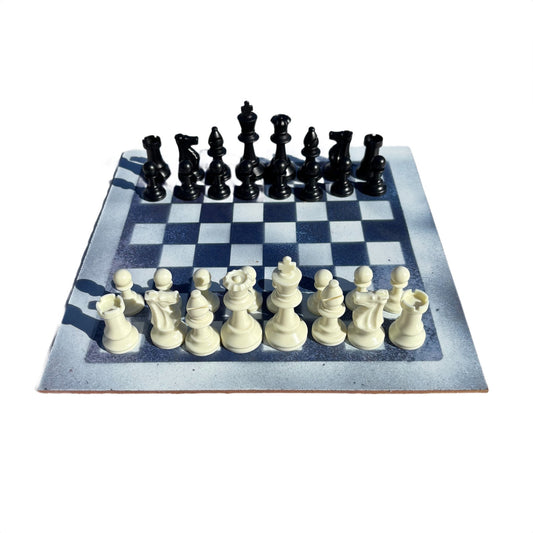 Simple Blue - Painted Chess Set