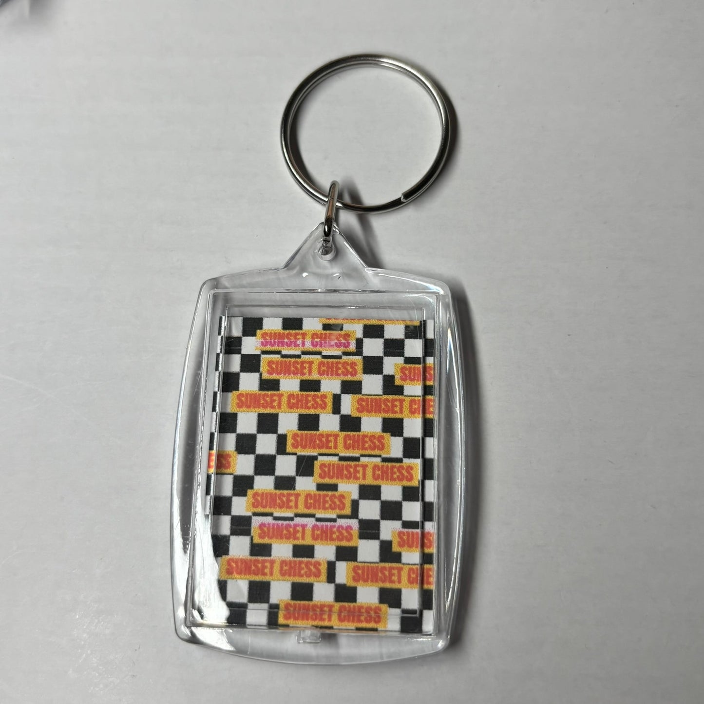 The Crazy Place - Sunset Chess Photo Keychain