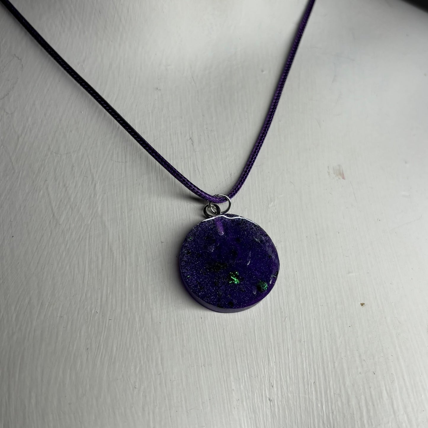 Purple Crystal Pawn - Handmade Resin Chess Necklace