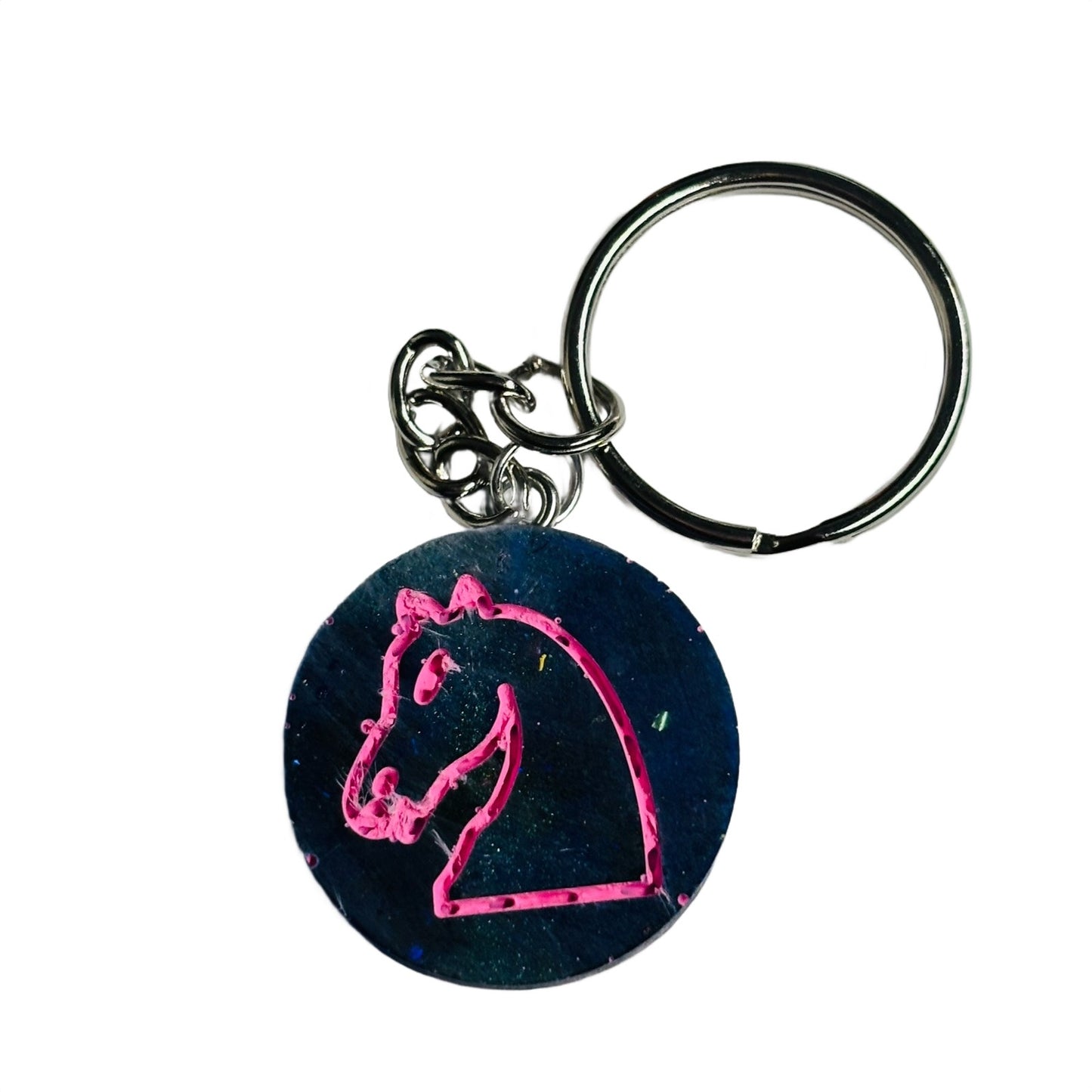 Night Pink Knight - Handmade Resin Keychain