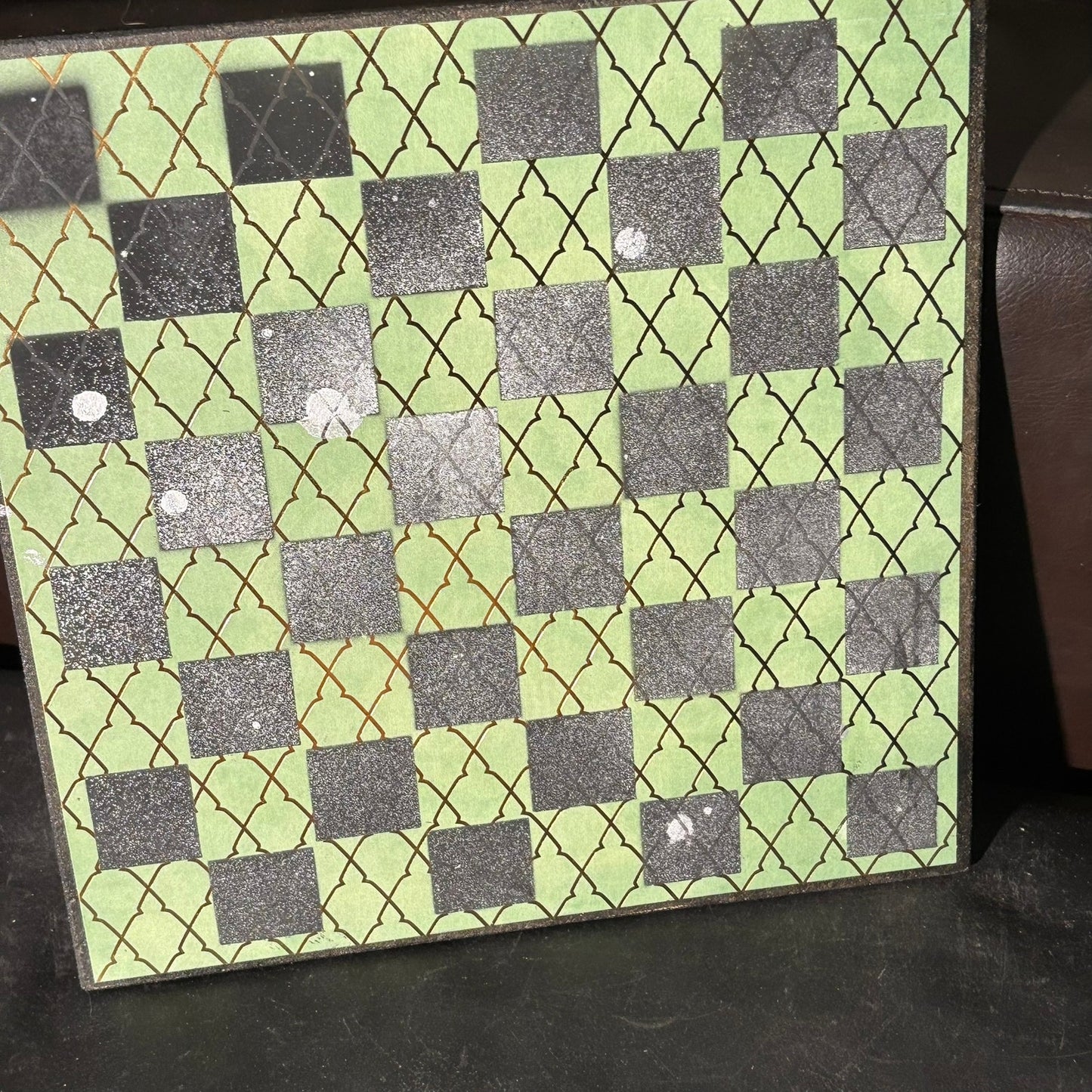 Vintage Green - Scrapbook Chess Board
