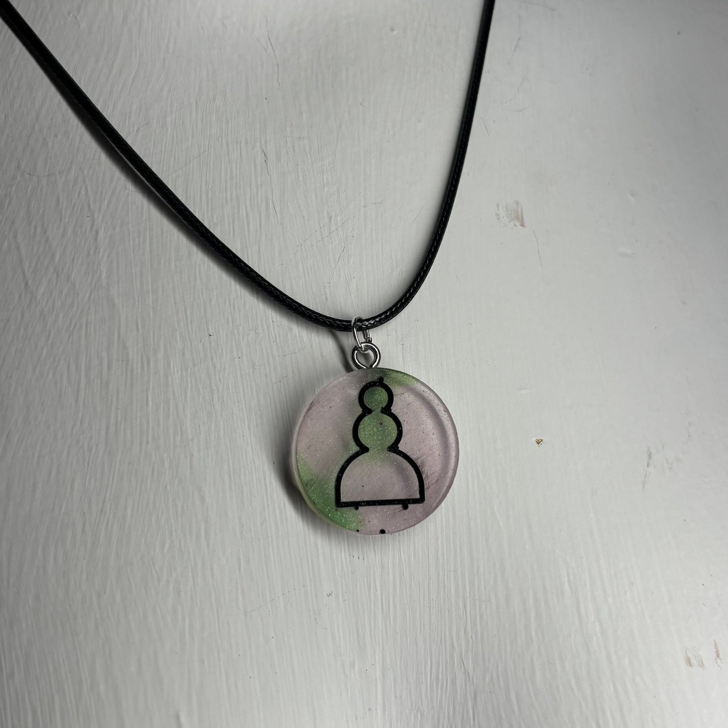 Translucent Natural Pawn - Handmade Resin Chess Necklace