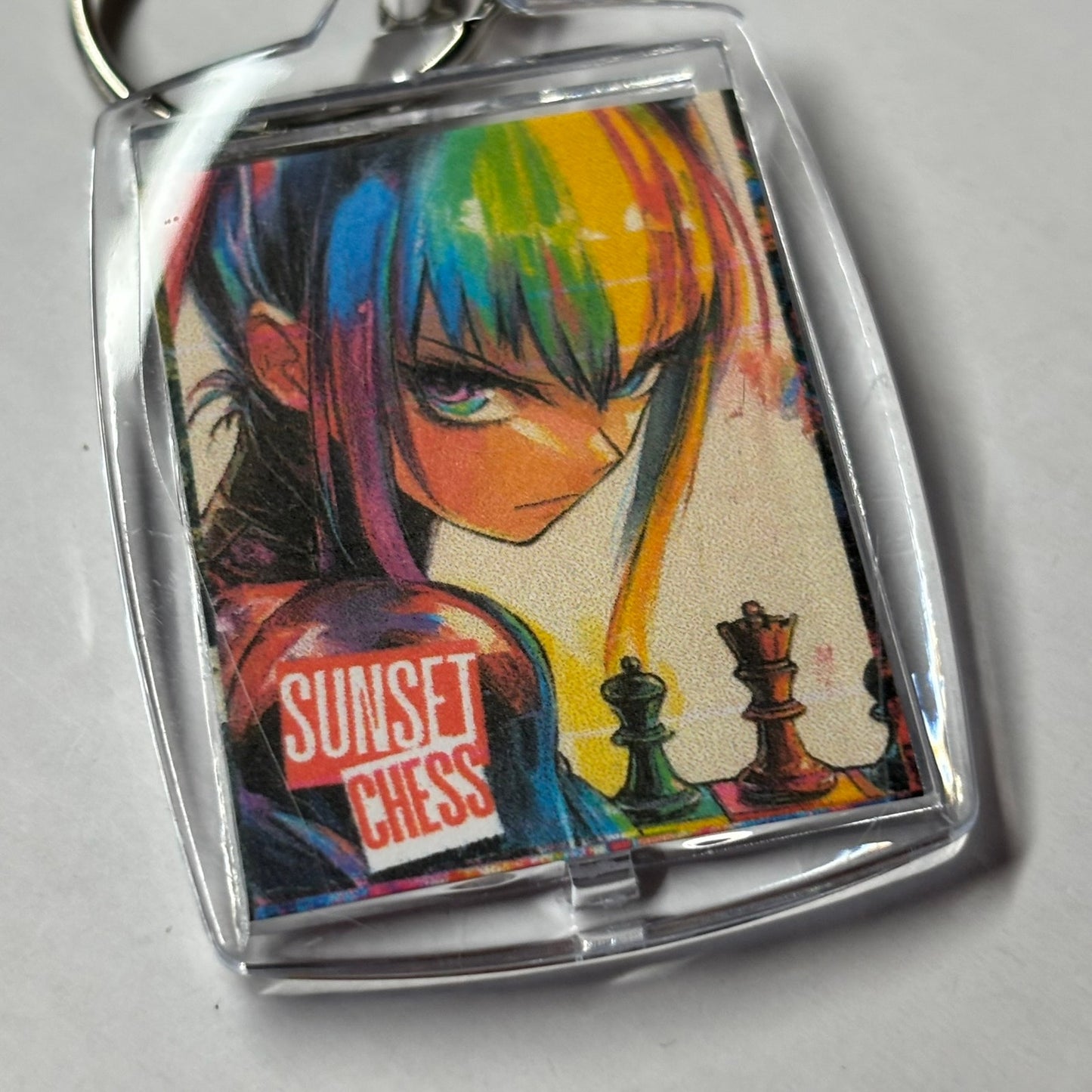 Anime Girl - Chess  Photo Keychain