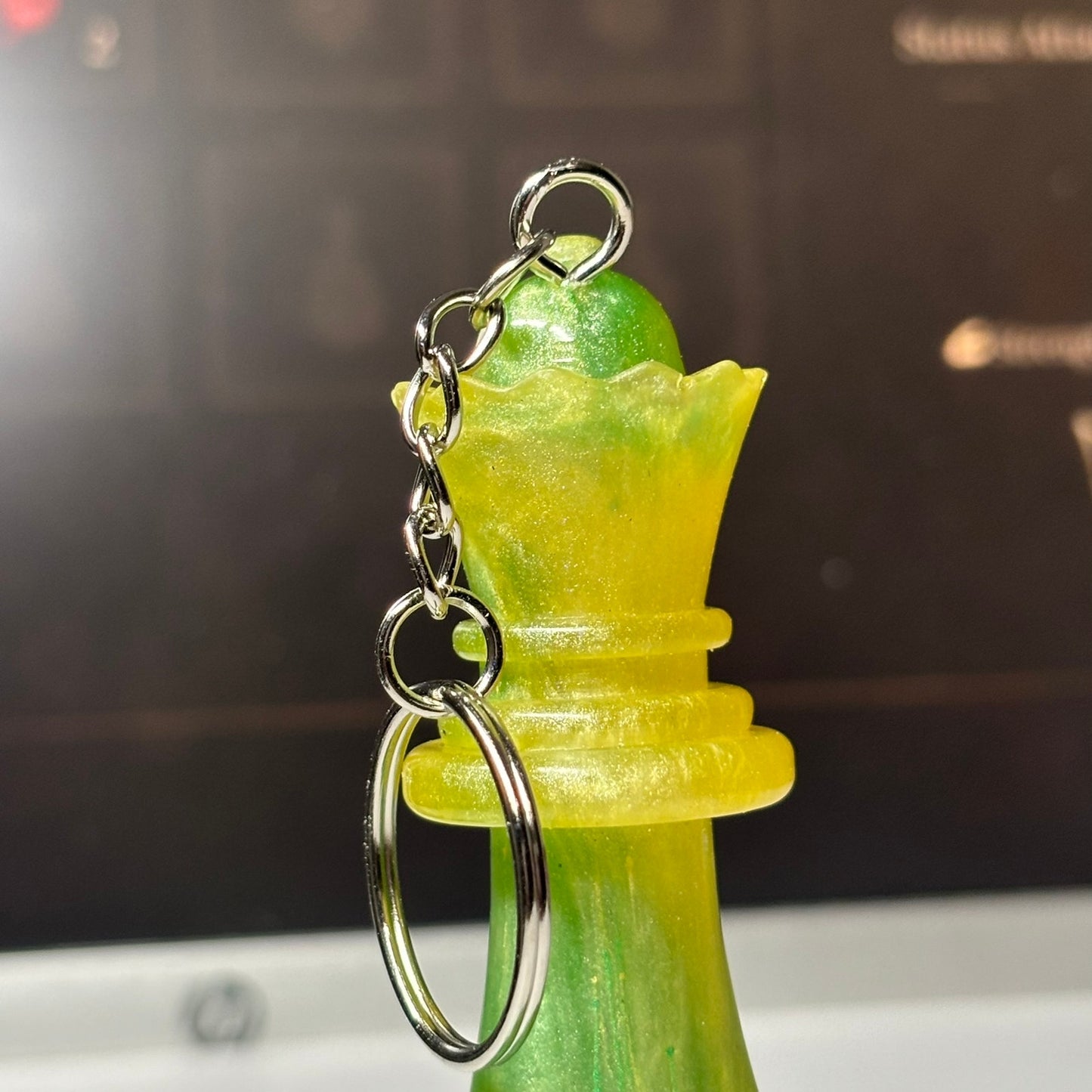 Lemon Green Queen - Handmade Resin Keychain - Large Edition
