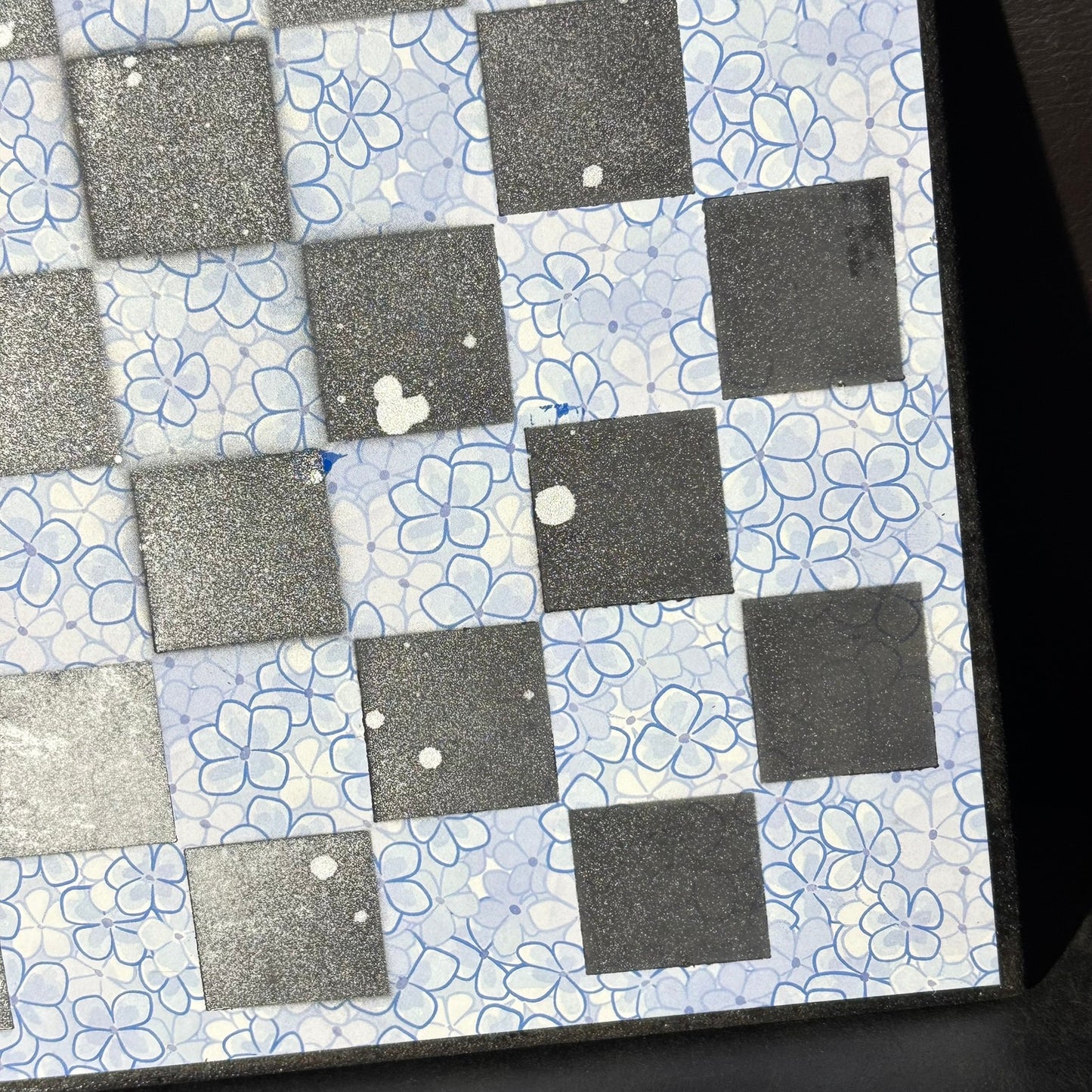 Blue & Black - Scrapbook Chess Board