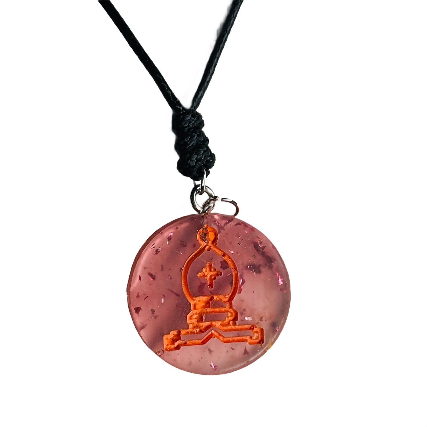 Fading Red Bishop - Handmade Resin Chess Necklace