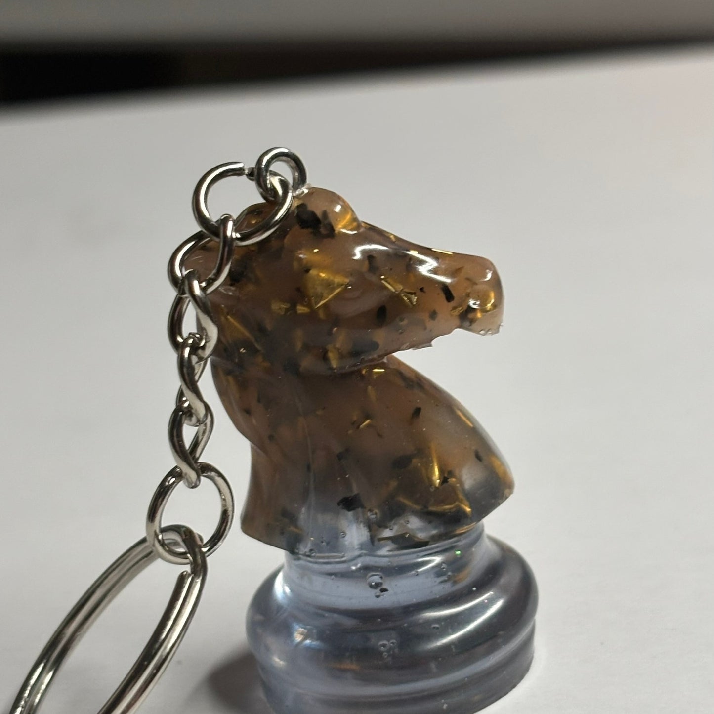 Brown/Blue Royal Knight - Handmade Resin Keychain