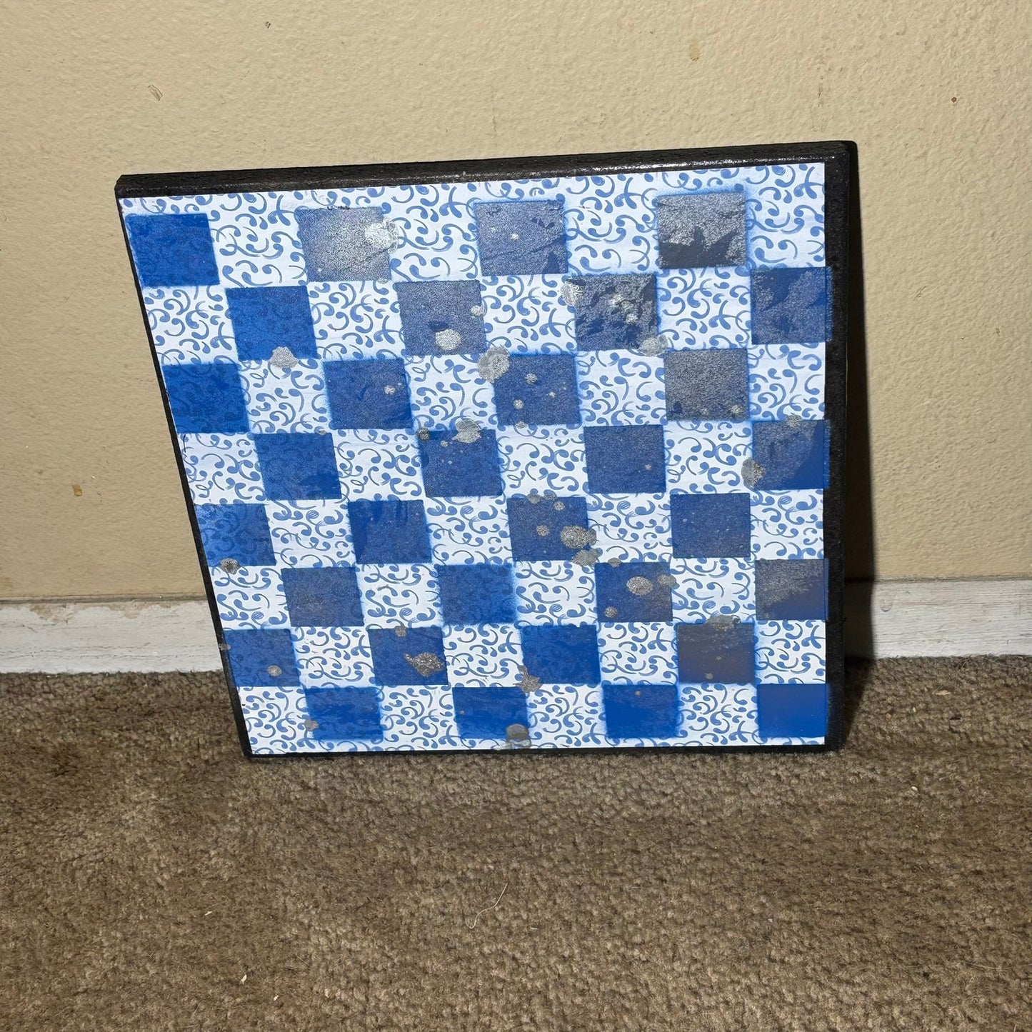 Blue Vintage Chrome - Scrapbook Chess Board