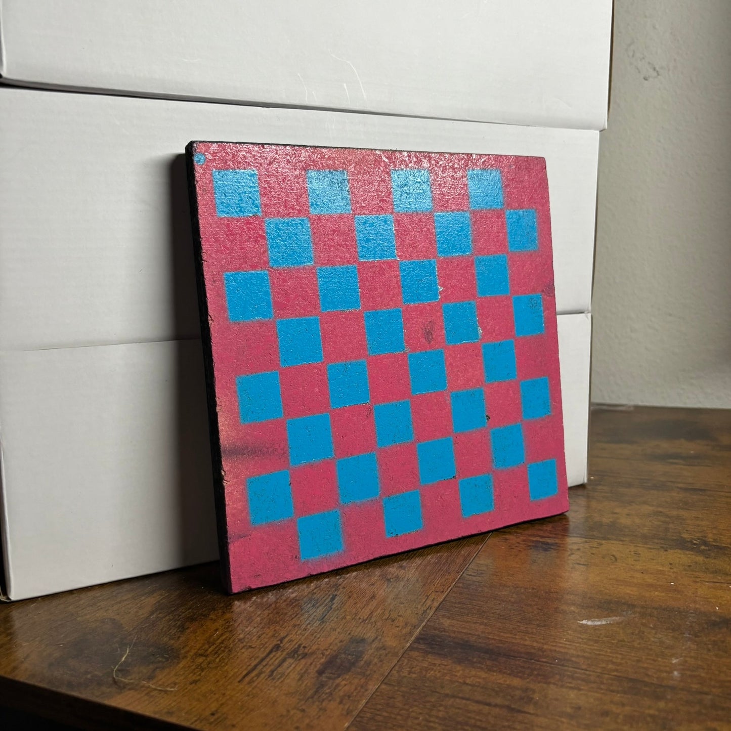 Pink & Blue - Painted Double Sided Chess Board